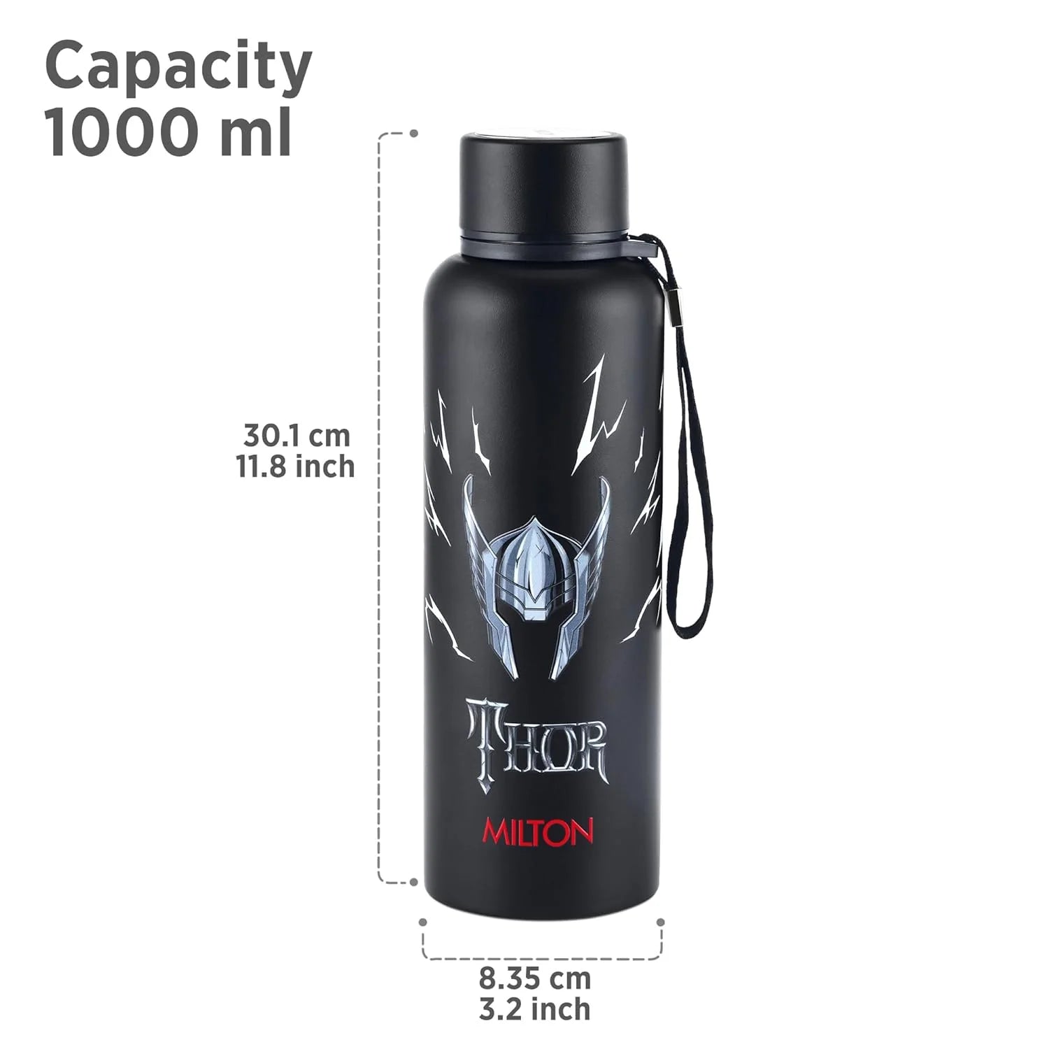 Milton Marvel Thor Artedge Water Bottle Black 1000ML