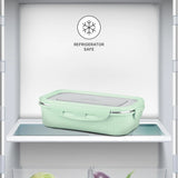 Milton Borosilicate Clip Fresh Rib Square Container Aqua Green 400ML