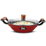 Milton Cast Iron Kadai with Enamel Coating Red