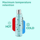 Milton Steel Linear Insulated Water Bottle Aqua Green 680ML