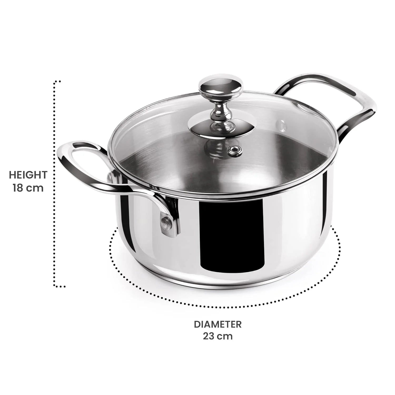 Milton Tri Ply Stainless Steel Casserole With Lid Sandwich Bottom