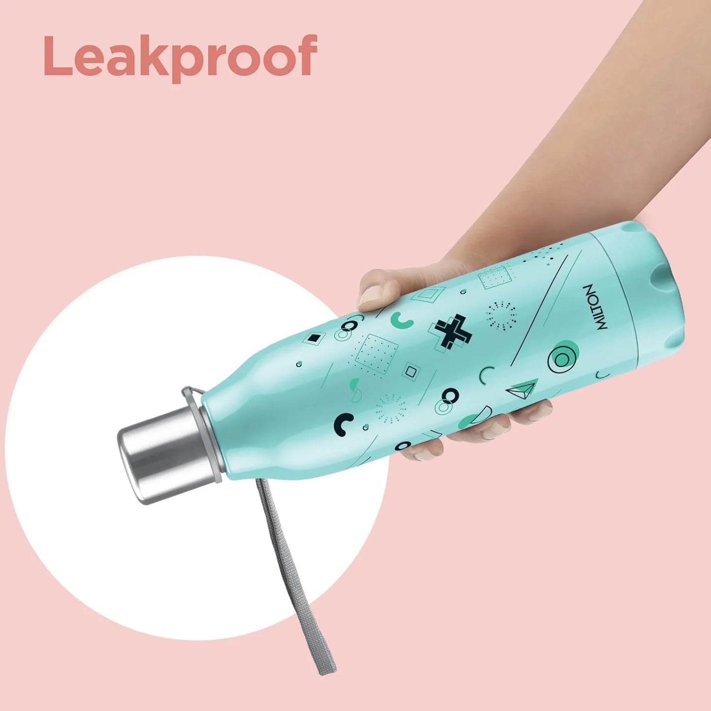 Milton Steel Linear Insulated Water Bottle Aqua Green 580ML