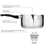 Milton Sauce Pan Stainless Steel With Bakelite Handle 14 cm