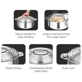 Milton Galaxia Stainless Steel Casserole 1000/1500/2500 ML 3pcs set