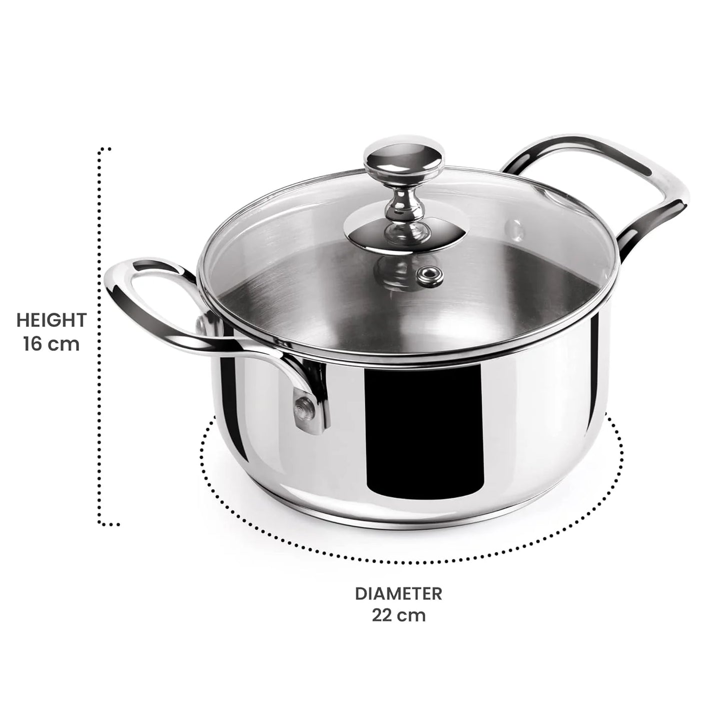 Milton Tri Ply Stainless Steel Casserole With Lid Sandwich Bottom