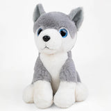 Mirada Glitter Eye Husky Dog Toy - Light Grey – 25cm