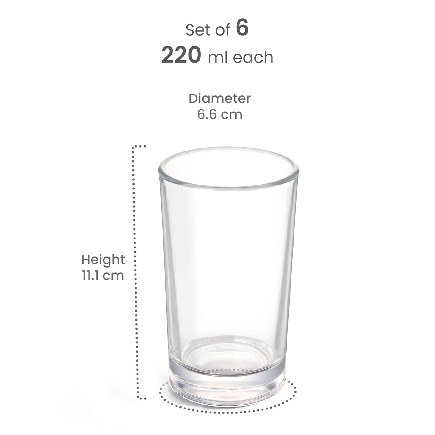 Milton Embassy Cool Glass Tumbler 6pcs set