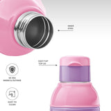 Milton Steel Barbie Kids Sipper Bottle Purple 400ML