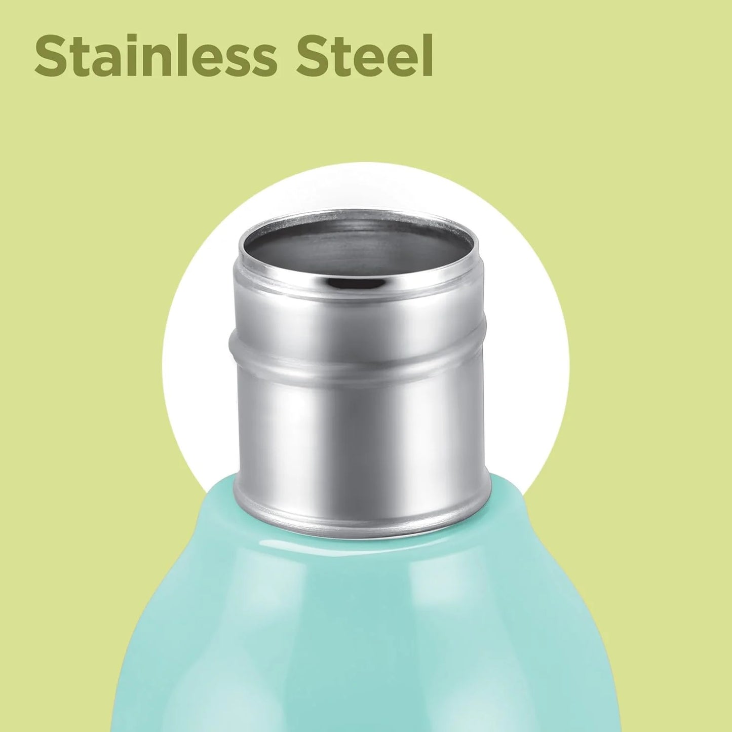 Milton Steel Linear Insulated Water Bottle Aqua Green 580ML