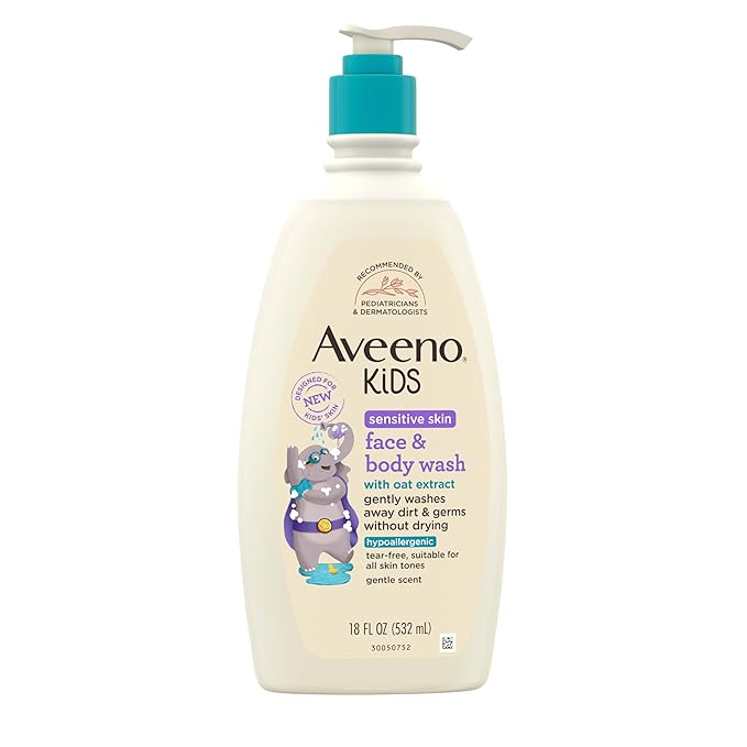Aveeno Baby Kids Sensitive Skin Face & Body Wash - 532ML