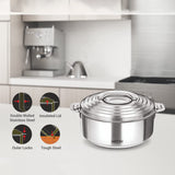Milton Galaxia Stainless Steel Casserole 1000/1500/2500 ML 3pcs set