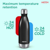 Milton Duo Dlx Water Bottle Black 500ML