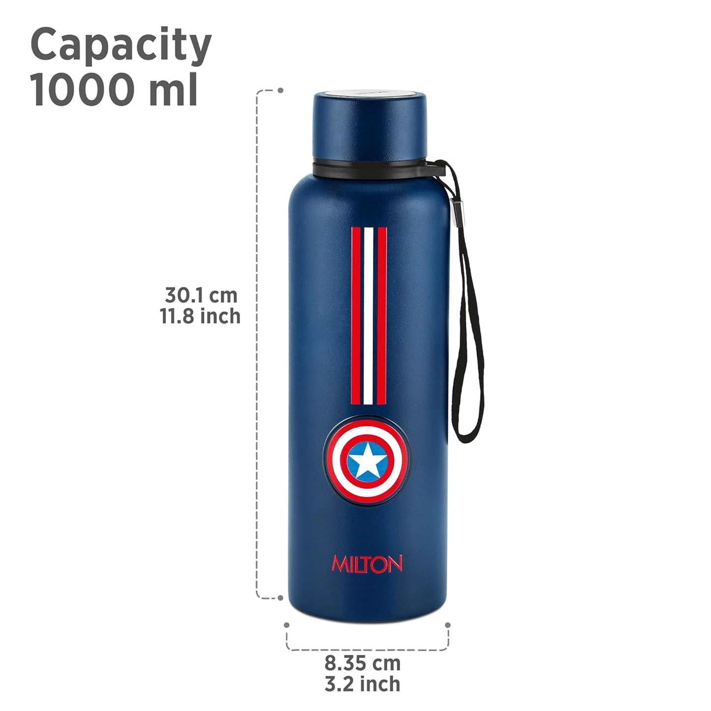 Milton Marvel Captain America Artedge Water Bottle Blue
