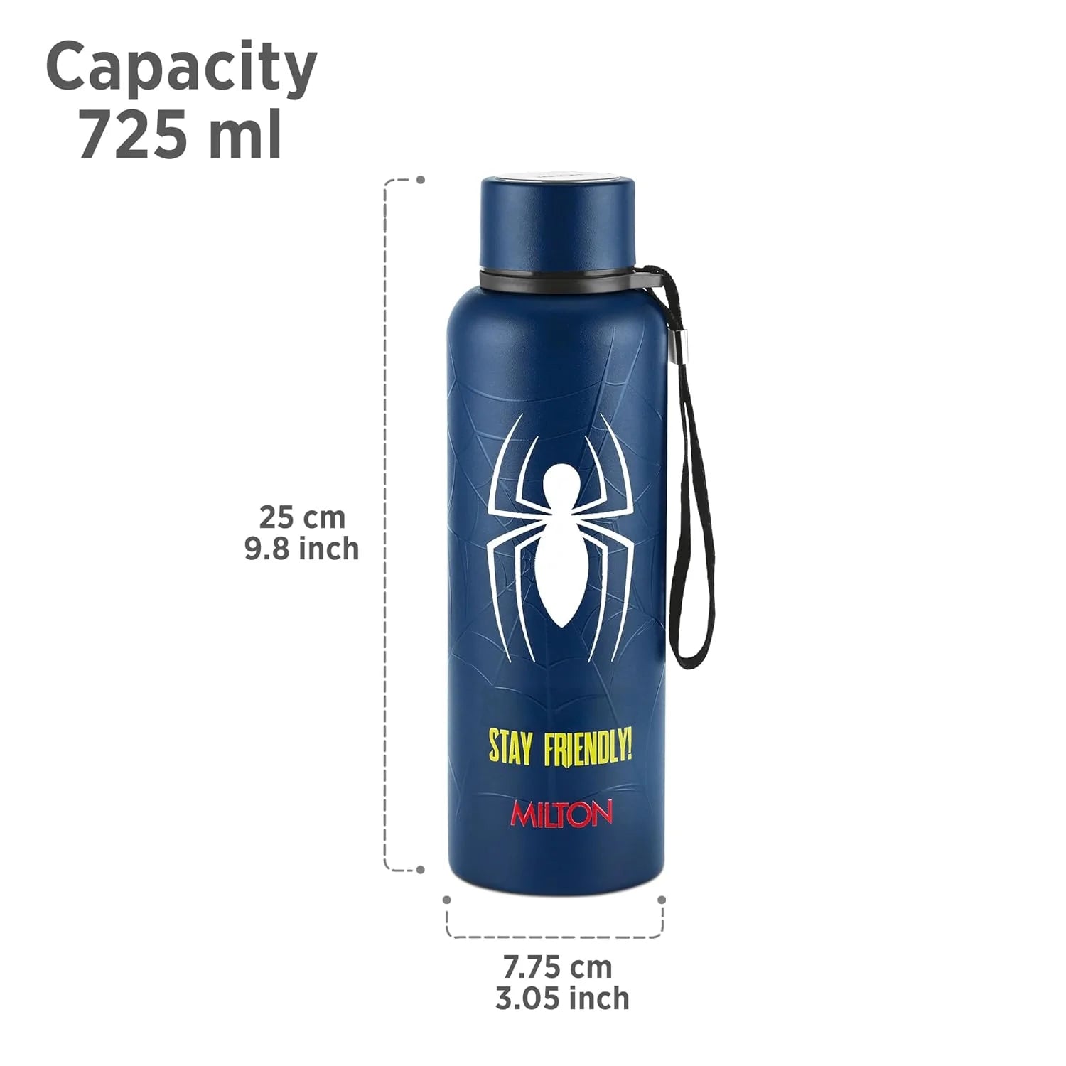 Milton Marvel Spider Man Artedge Water Bottle Dark Blue 725ML