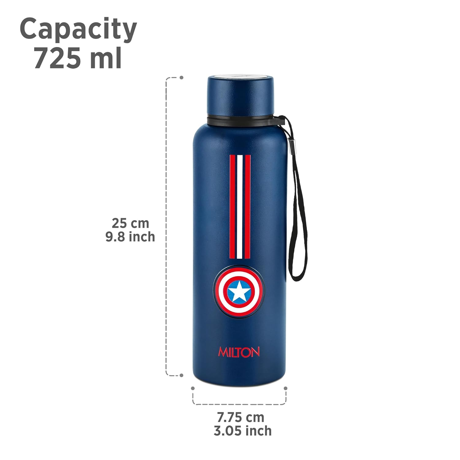 Milton Marvel Captain America Artedge Water Bottle Blue