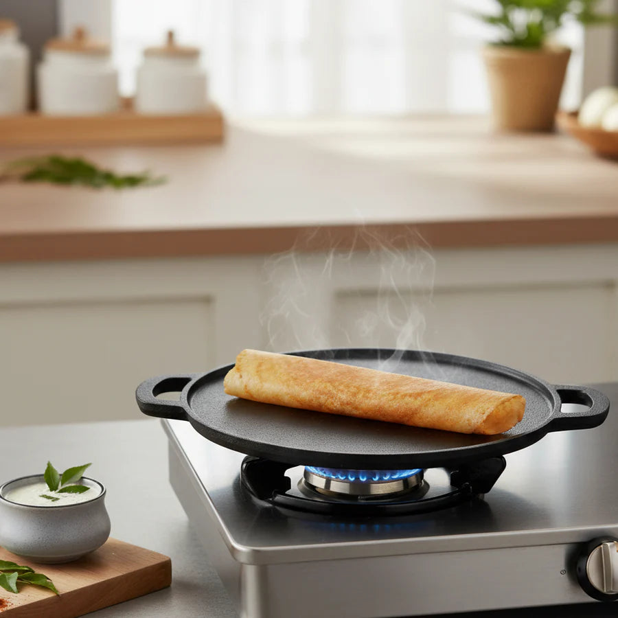 Wonderchef Forza Pre-Seasoned Cast-iron Dosa Tawa 30cm