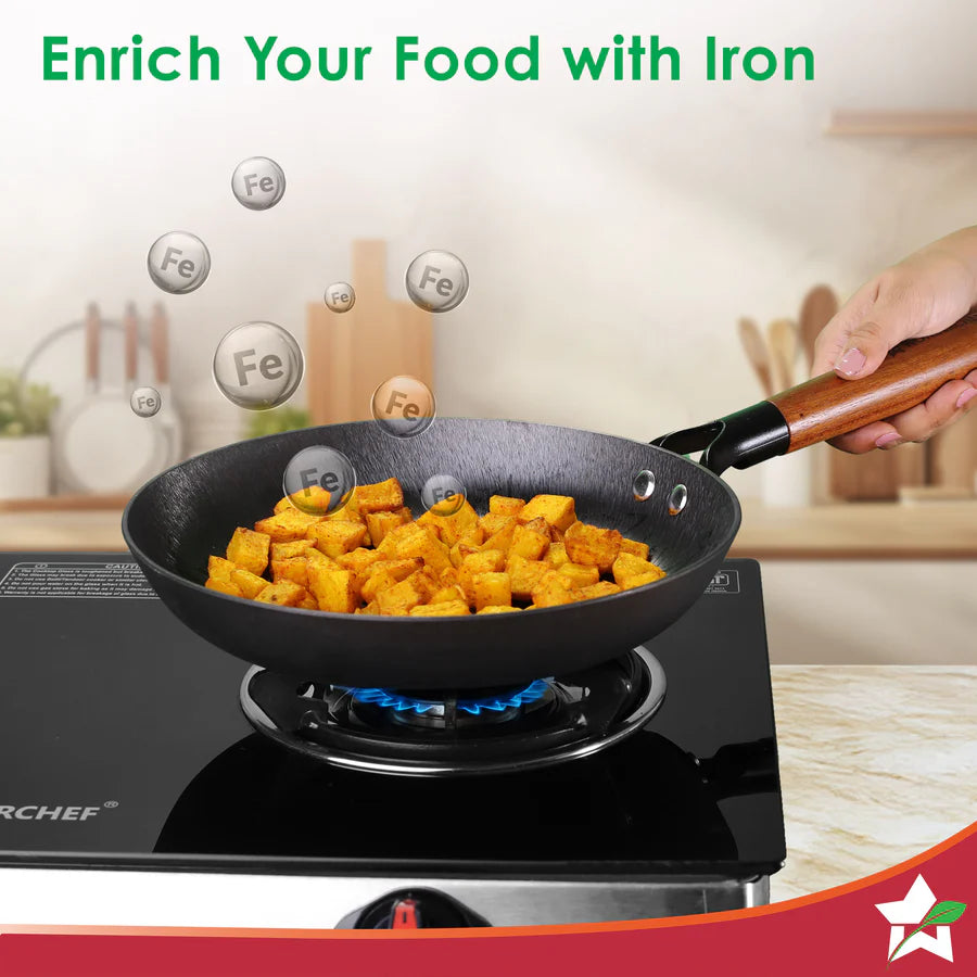 Wonderchef Pre-Seasoned Ferro Light 24cm Cast Iron Fry Pan | 1.4L |