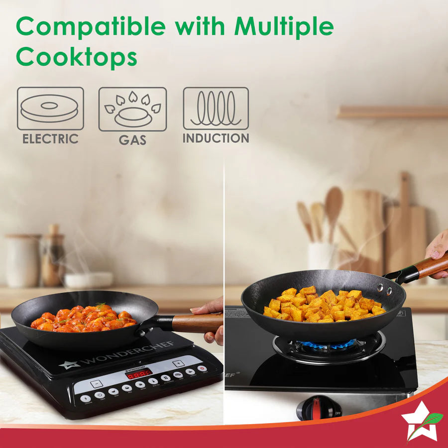 Wonderchef Pre-Seasoned Ferro Light 24cm Cast Iron Fry Pan | 1.4L |