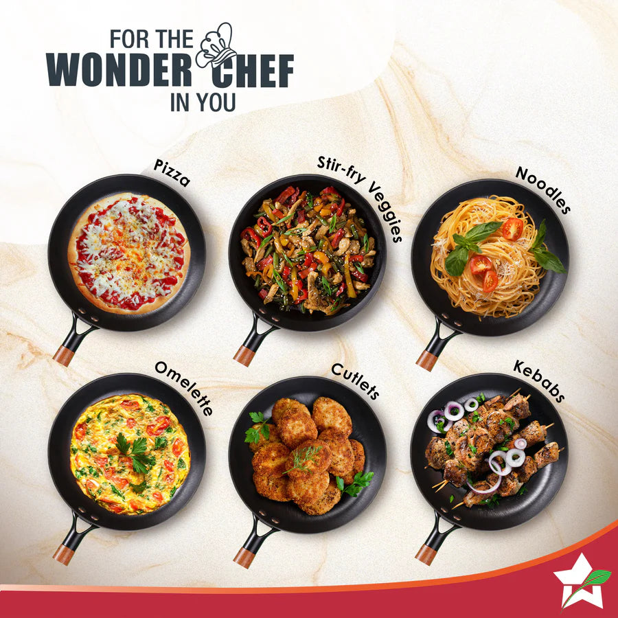 Wonderchef Pre-Seasoned Ferro Light 24cm Cast Iron Fry Pan | 1.4L |