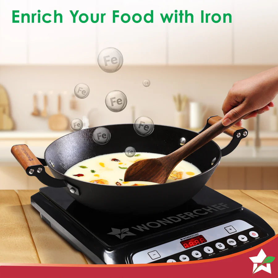 Wonderchef Pre-Seasoned Ferro Light  Kadhai 28cm, 3.2L