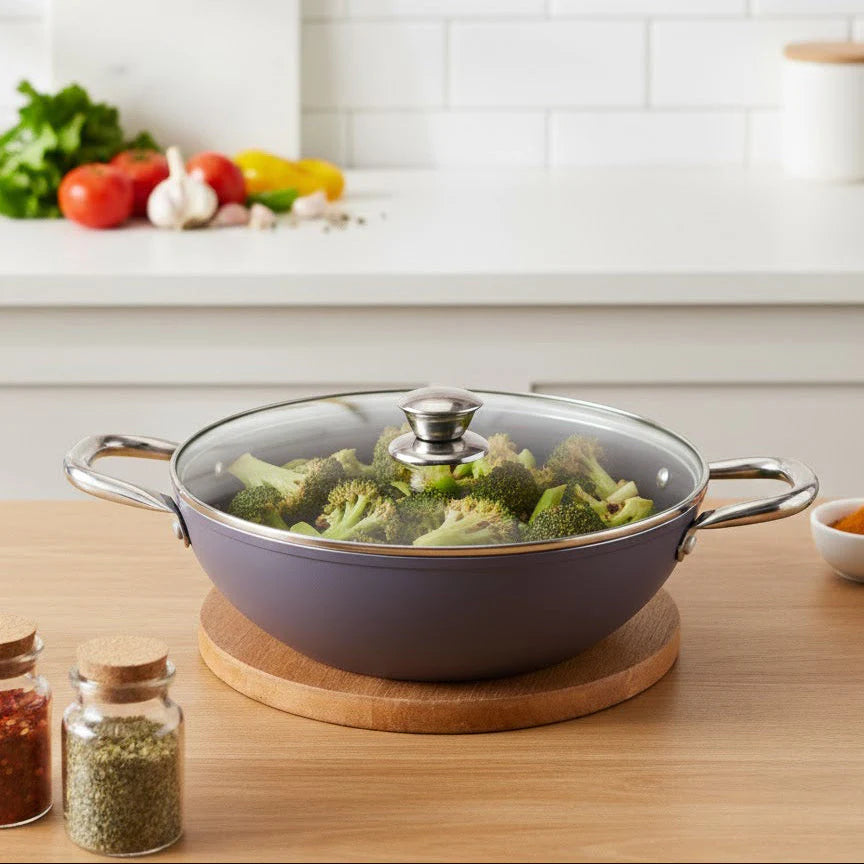 Wonderchef  Eco-Glide Ceramic Kadhai 4.3L, 28cm