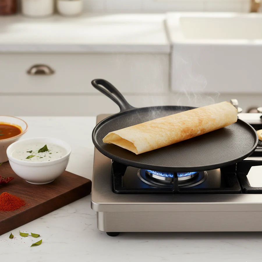 Wonderchef Forza Cast-Iron Dosa Tawa Pan 27cm