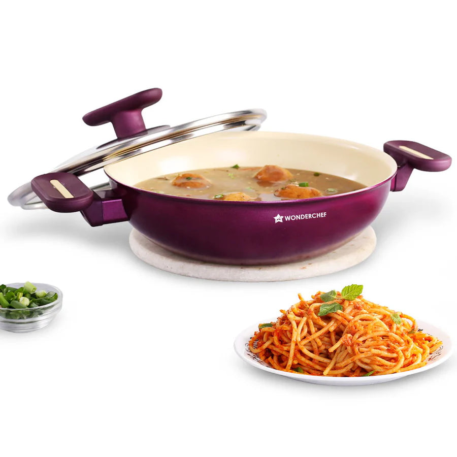 Wonderchef Bellagio Kadhai 3mm, 24Cm Deep Purple