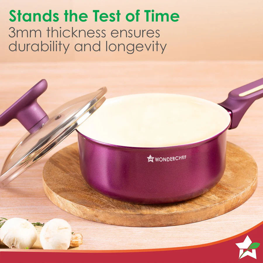 Wonderchef Bellagio Saucepan Healthy Ceramic Coating 16 cm