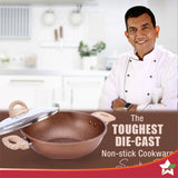 Wonderchef Duralife Die-cast Kadhai with lid 24cm,2.5L