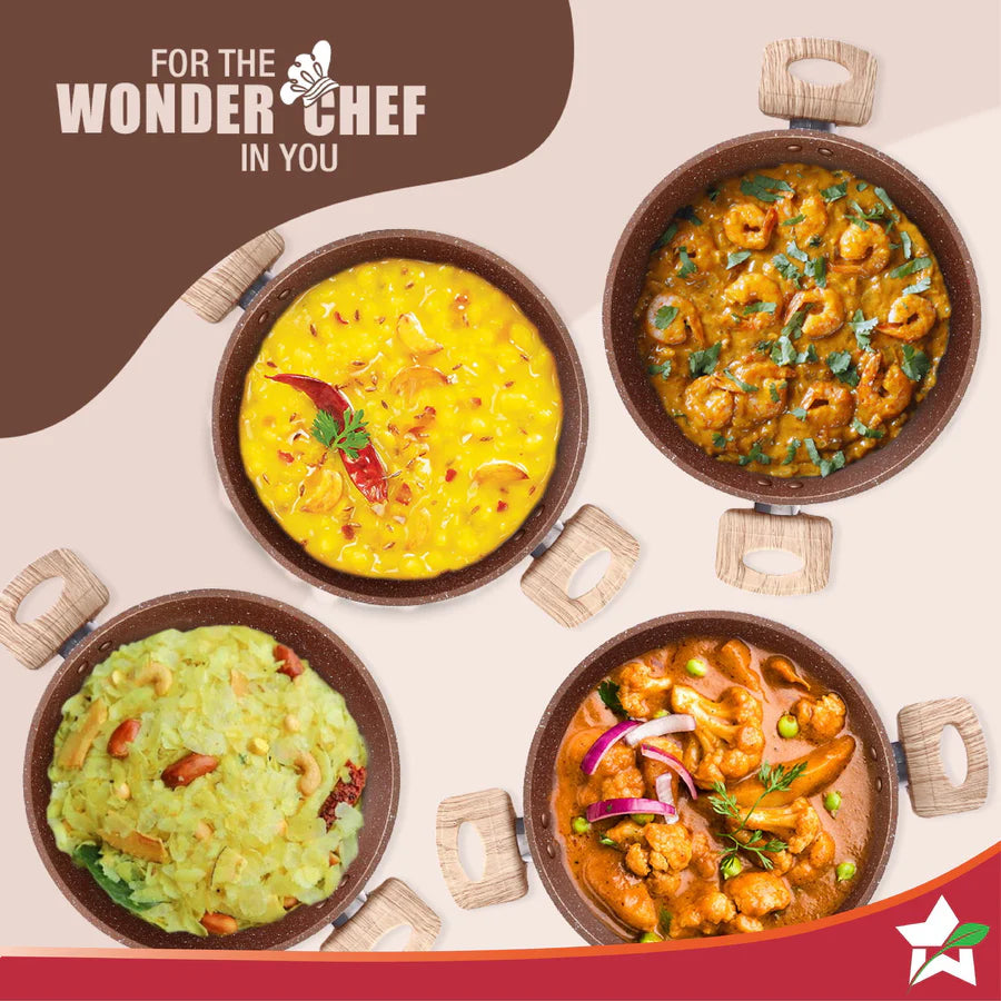 Wonderchef Duralife Die-cast Kadhai with lid 24cm,2.5L