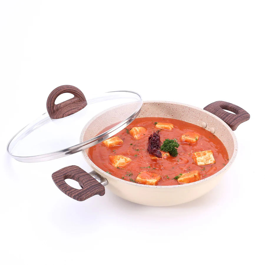 Wonderchef Duralife Die-cast Kadhai with lid 24cm,2.5L