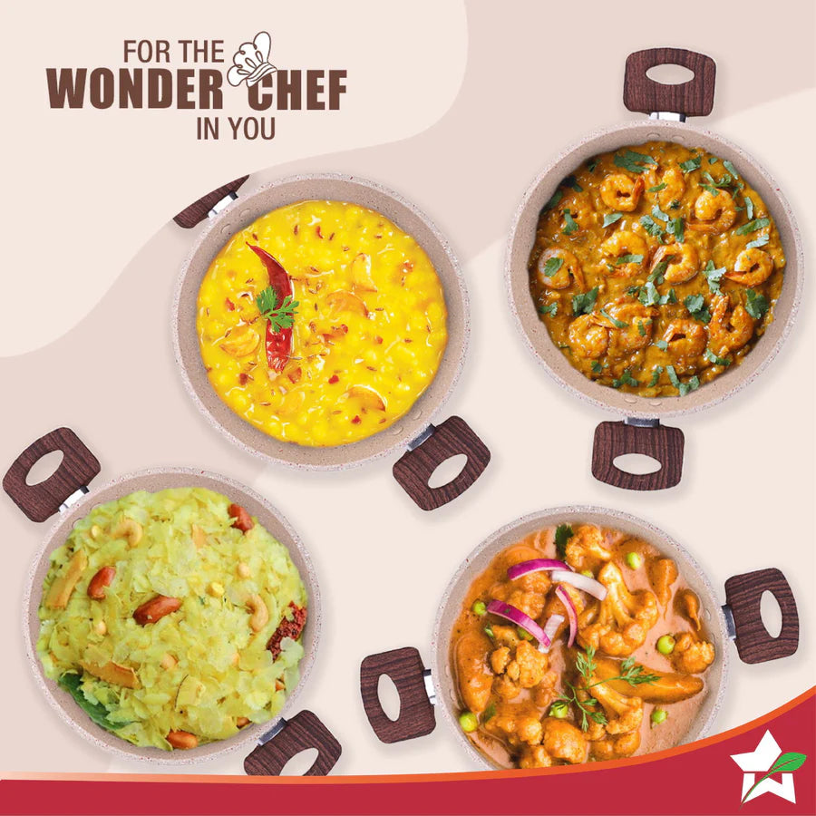 Wonderchef Duralife Die-cast Kadhai with lid 24cm,2.5L