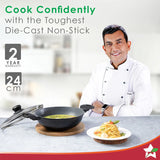 Wonderchef Duralite Die-Cast Kadhai with Lid 24cm,2.4 L