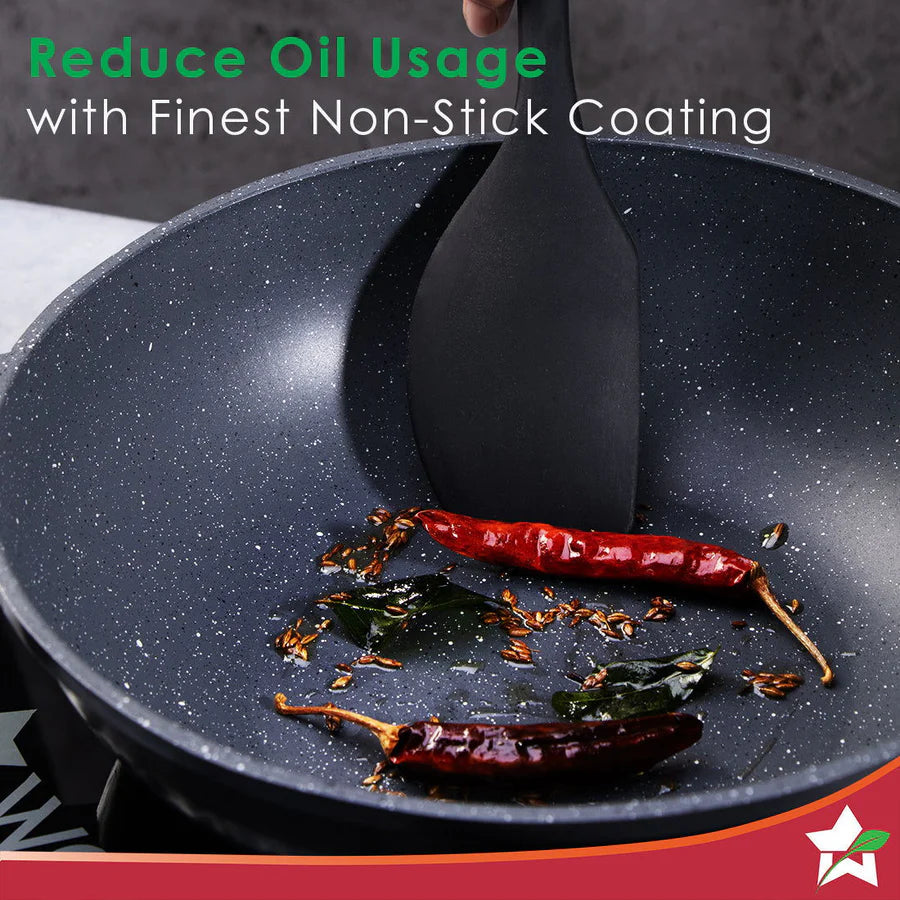Wonderchef Duralite Die-Cast Kadhai with Lid 24cm,2.4 L