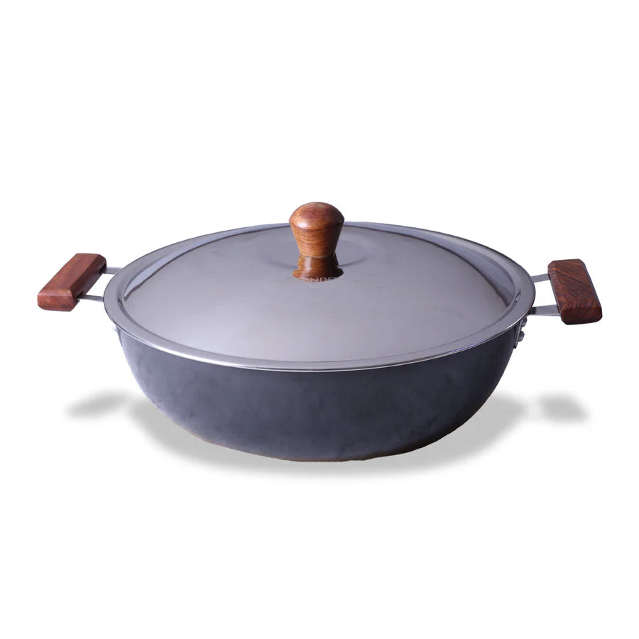 Wonderchef Ebony Hard Anodized Deep Kadhai 30cm,6L