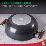 Wonderchef Ebony Hard Anodized Deep Kadhai 30cm,6L
