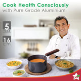 Wonderchef Ebony Hard Anodized Nonstick Sauce Pan 3.25mm,16cm,2L