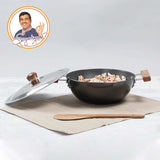 Wonderchef Ebony Hard Anodized Wok with Lid 24cm,2.7L