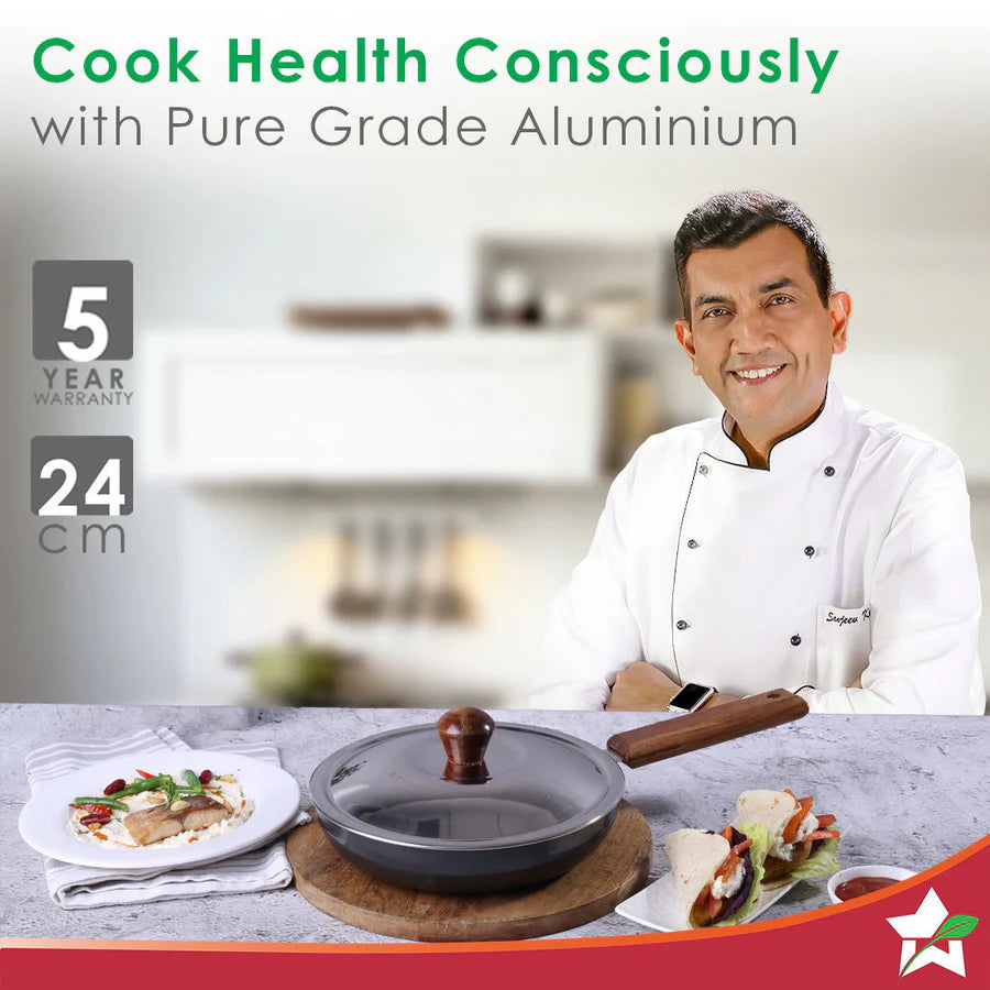Wonderchef Ebony Hard-Anodised Fry Pan 3.25mm,24cm,1.75L