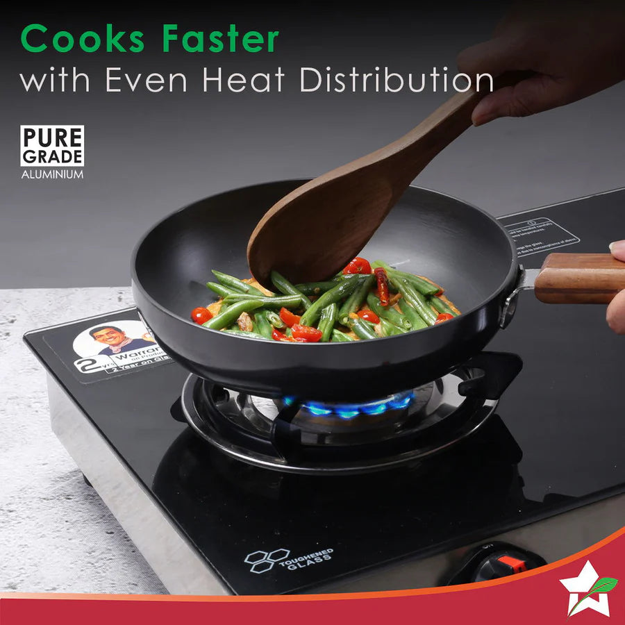 Wonderchef Ebony Hard-Anodised Fry Pan 3.25mm,24cm,1.75L