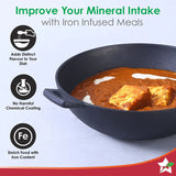 Wonderchef  Forza Cast-iron Kadhai, Pre-Seasoned Cookware