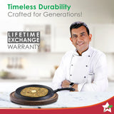 Wonderchef Forza Cast-Iron Dosa Tawa Pan | Pre-Seasoned Cookware 25cm
