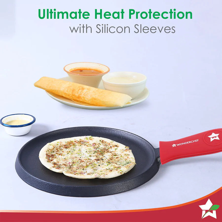 Wonderchef Forza Cast-Iron Dosa Tawa Pan | Pre-Seasoned Cookware 25cm