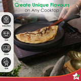 Wonderchef Forza Cast-Iron Dosa Tawa Pan | Pre-Seasoned Cookware 25cm