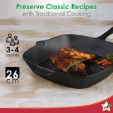Wonderchef  Forza Cast-iron  Grill Pan, Pre-Seasoned Cookware 26 cm