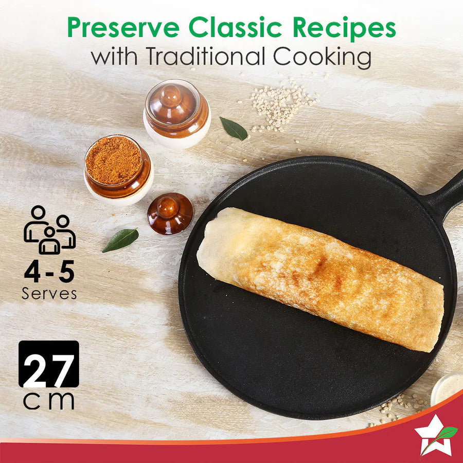 Wonderchef Forza Cast-Iron Dosa Tawa Pan 27cm