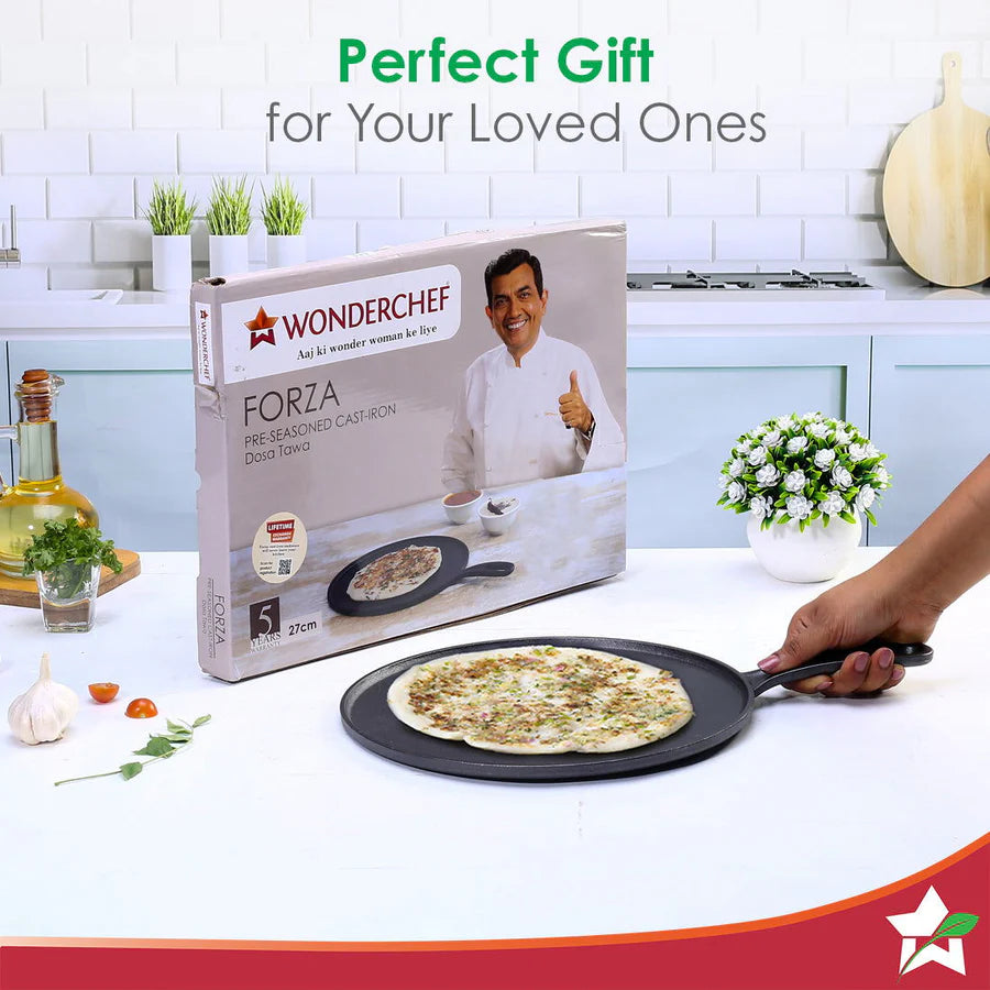 Wonderchef Forza Cast-Iron Dosa Tawa Pan 27cm