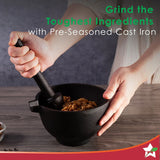 Wonderchef Forza pre-seasoned cast-iron mortar & pestle 1.1L