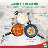 Wonderchef Galaxy Cookware  Kadhai 4 Piece Set 24 cm