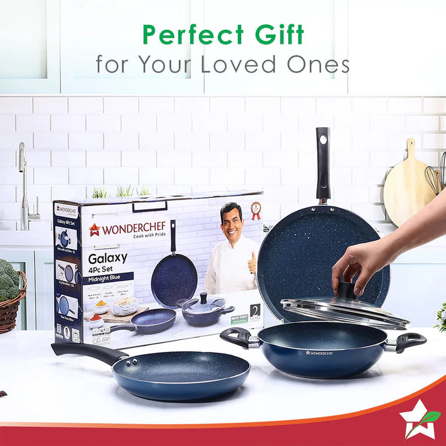 Wonderchef Galaxy Cookware  Kadhai 4 Piece Set 24 cm
